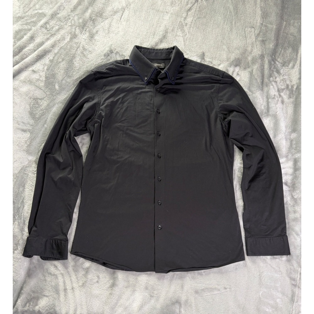 Lindbergh Black Button-Up Shirt Mens M Long Sleeve